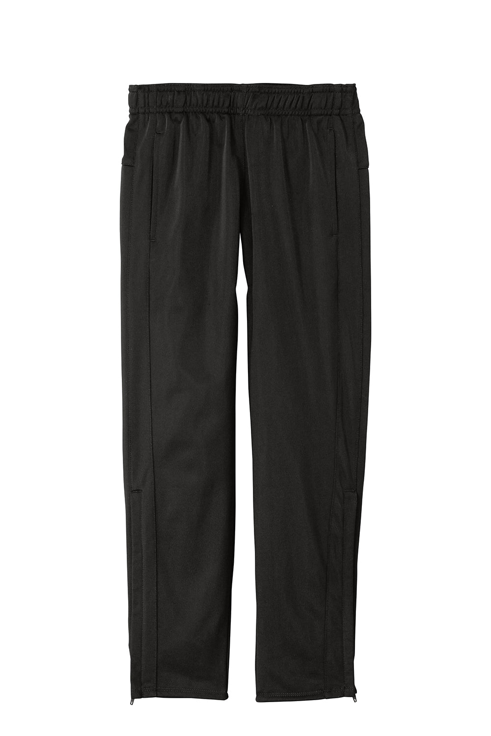 Sport-Tek YPST95 Youth Tricot Track Pants w/ Pockets Black Flat Front