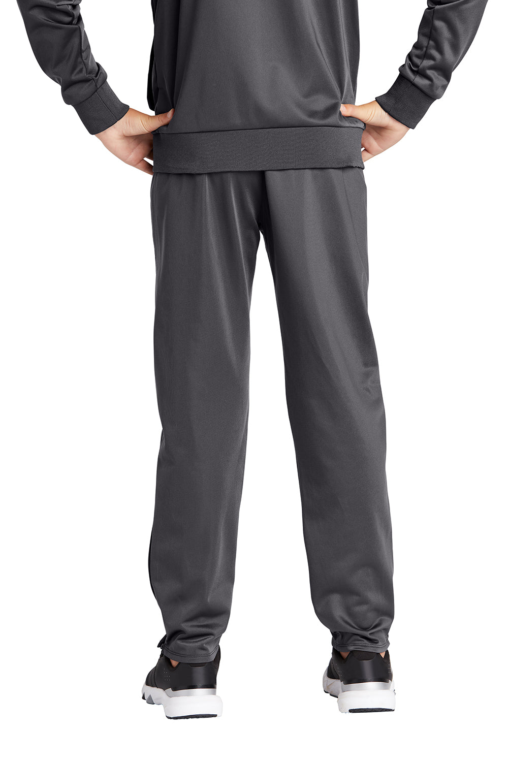 Sport-Tek YPST95 Youth Tricot Track Pants w/ Pockets Graphite Grey Model Back