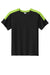 Sport-Tek YST100 Youth Competitor United Short Sleeve Crewneck T-Shirt Black/Lime Shock Green Flat Front