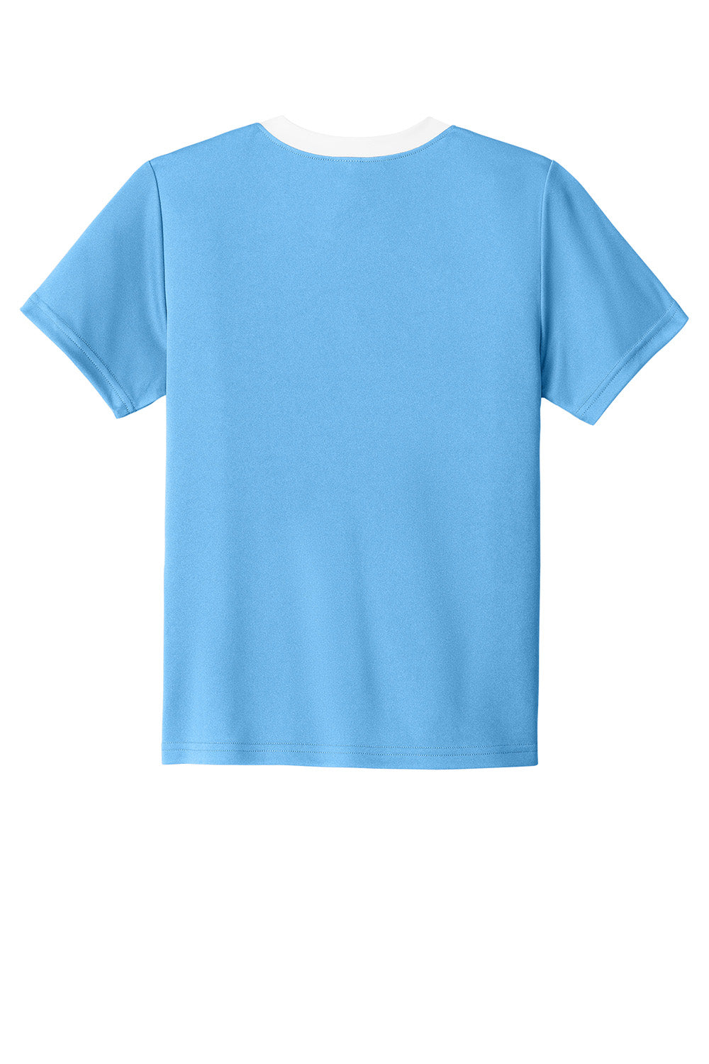 Sport-Tek YST100 Youth Competitor United Short Sleeve Crewneck T-Shirt Carolina Blue/White Flat Back