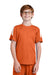 Sport-Tek YST100 Youth Competitor United Short Sleeve Crewneck T-Shirt Deep Orange/White Model Front