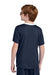 Sport-Tek YST100 Youth Competitor United Short Sleeve Crewneck T-Shirt True Navy Blue/White Model Back