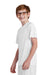 Sport-Tek YST100 Youth Competitor United Short Sleeve Crewneck T-Shirt White Model Side