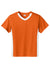 Sport-Tek YST101 Youth Competitor United Short Sleeve V-Neck T-Shirt Deep Orange/White Flat Front