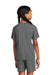 Sport-Tek YST101 Youth Competitor United Short Sleeve V-Neck T-Shirt Iron Grey/White Model Back