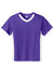 Sport-Tek YST101 Youth Competitor United Short Sleeve V-Neck T-Shirt Purple/White Flat Front