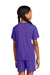 Sport-Tek YST101 Youth Competitor United Short Sleeve V-Neck T-Shirt Purple/White Model Back