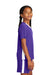 Sport-Tek YST101 Youth Competitor United Short Sleeve V-Neck T-Shirt Purple/White Model Side