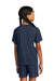 Sport-Tek YST101 Youth Competitor United Short Sleeve V-Neck T-Shirt True Navy Blue/White Model Back