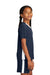 Sport-Tek YST101 Youth Competitor United Short Sleeve V-Neck T-Shirt True Navy Blue/White Model Side