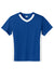 Sport-Tek YST101 Youth Competitor United Short Sleeve V-Neck T-Shirt True Royal Blue/White Flat Front