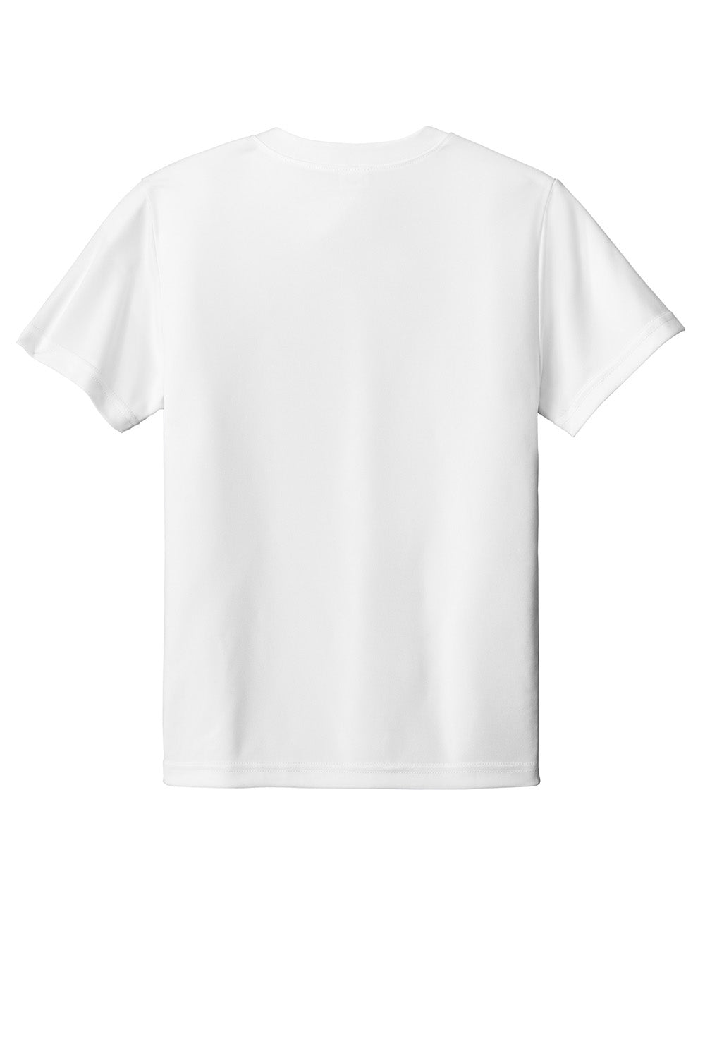 Sport-Tek YST101 Youth Competitor United Short Sleeve V-Neck T-Shirt White Flat Back