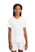 Sport-Tek YST101 Youth Competitor United Short Sleeve V-Neck T-Shirt White Model Front