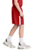 Sport-Tek YST103 Youth Competitor United Athletic Shorts Deep Red/White Model Side