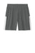 Sport-Tek YST103 Youth Competitor United Athletic Shorts Iron Grey/White Flat Front