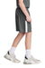 Sport-Tek YST103 Youth Competitor United Athletic Shorts Iron Grey/White Model Side