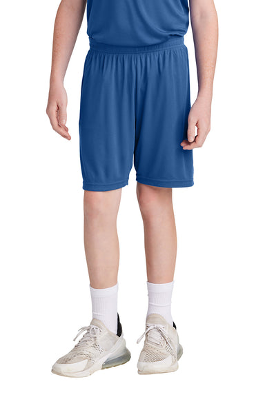 Sport-Tek YST103 Youth Competitor United Athletic Shorts Royal Blue/White Model Front