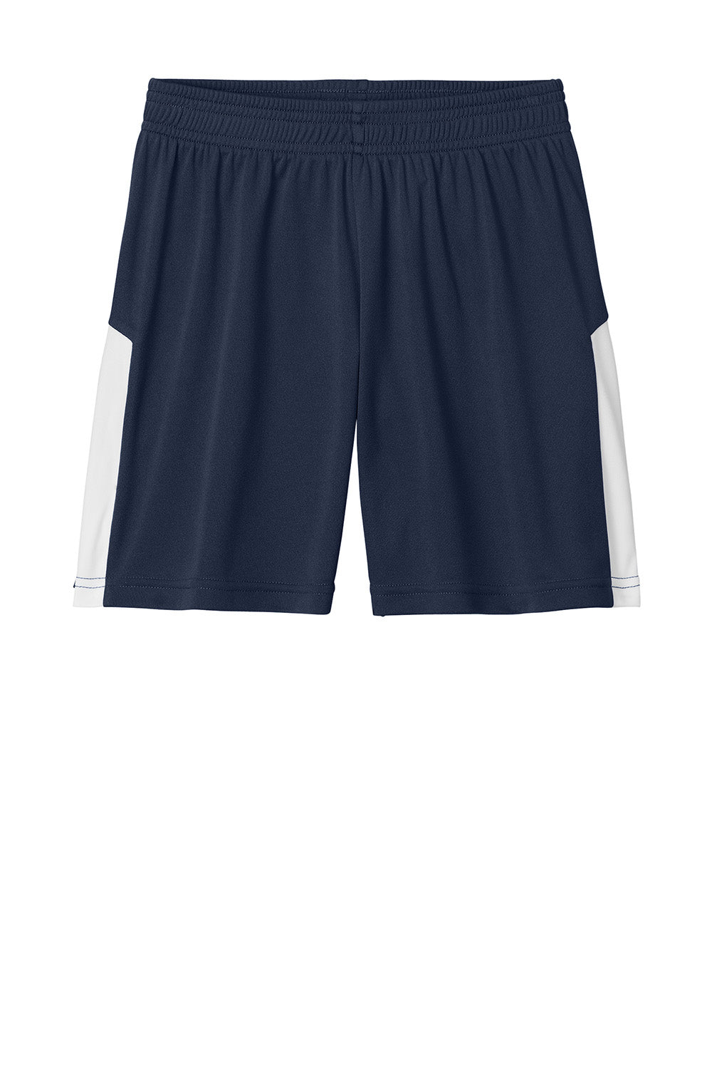 Sport-Tek YST103 Youth Competitor United Athletic Shorts True Navy Blue/White Flat Front