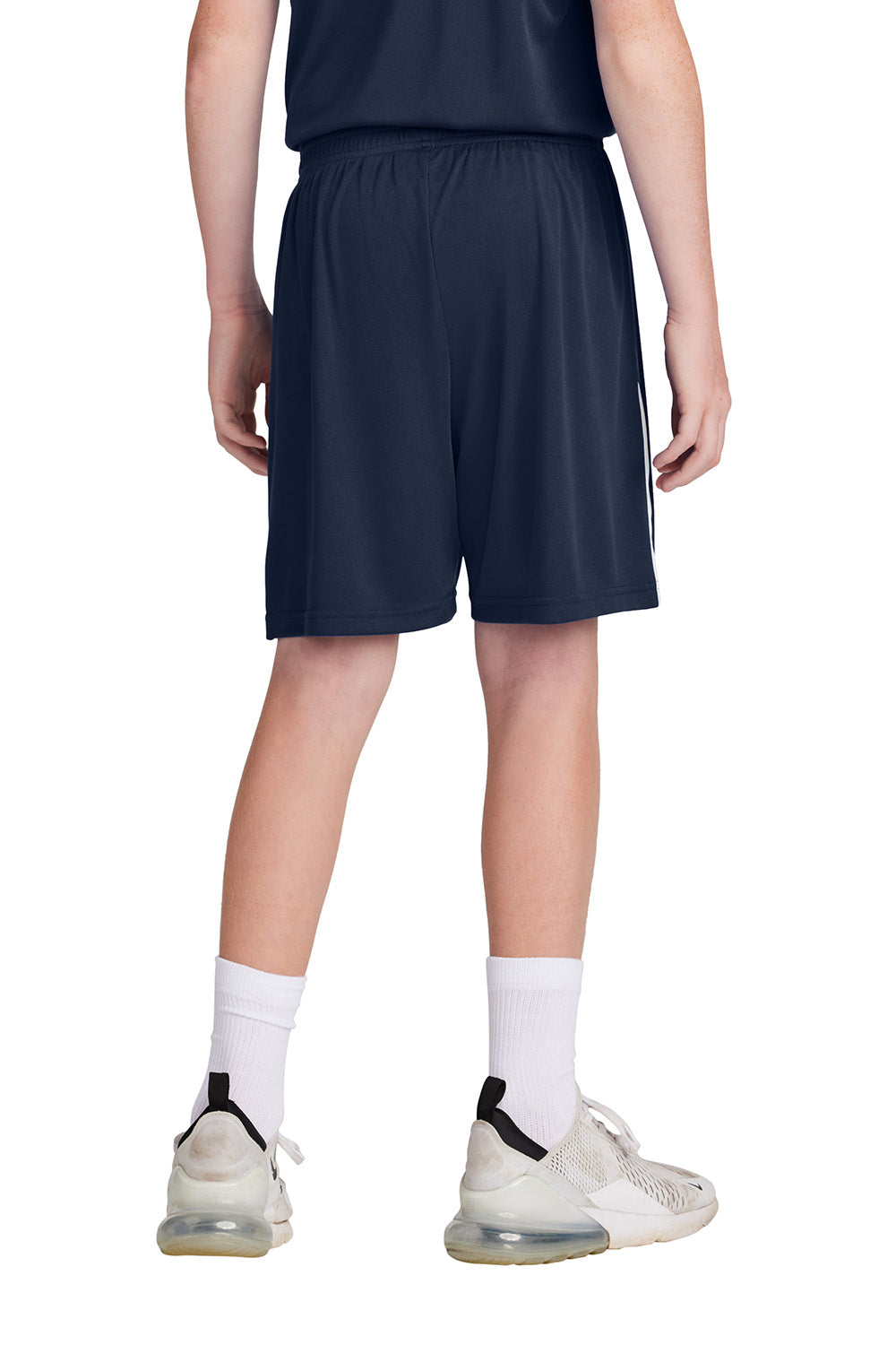 Sport-Tek YST103 Youth Competitor United Athletic Shorts True Navy Blue/White Model Back