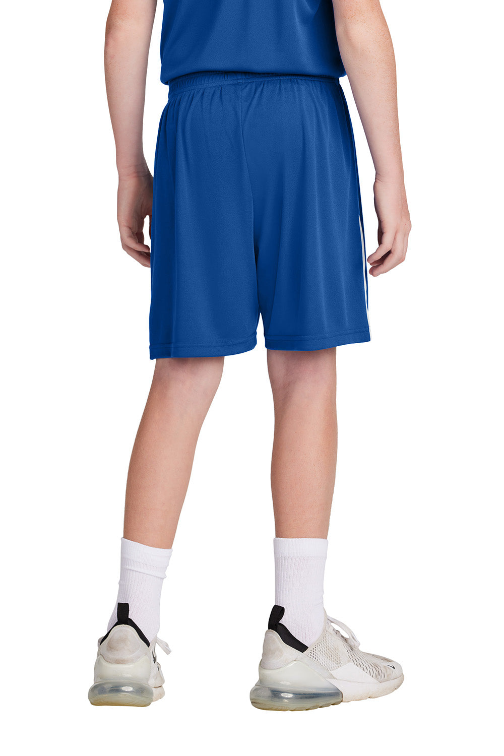 Sport-Tek YST103 Youth Competitor United Athletic Shorts True Royal Blue/White Model Back