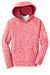 Sport-Tek YST225 Youth Electric Heather Moisture Wicking Fleece Hooded Sweatshirt Hoodie Deep Red Electric Flat Front