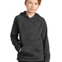 Sport-Tek Youth Electric Heather Moisture Wicking Fleece Hooded Sweatshirt Hoodie - Grey Black Electric