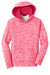 Sport-Tek YST225 Youth Electric Heather Moisture Wicking Fleece Hooded Sweatshirt Hoodie Power Pink Electric Flat Front