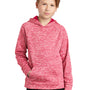 Sport-Tek Youth Electric Heather Moisture Wicking Fleece Hooded Sweatshirt Hoodie - Power Pink Electric