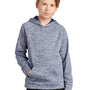 Sport-Tek Youth Electric Heather Moisture Wicking Fleece Hooded Sweatshirt Hoodie - True Navy Blue Electric