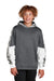 Sport-Tek YST231 Youth Sport-Wick Mineral Freeze Moisture Wicking Fleece Hooded Sweatshirt Hoodie Dark Smoke Grey Model Front