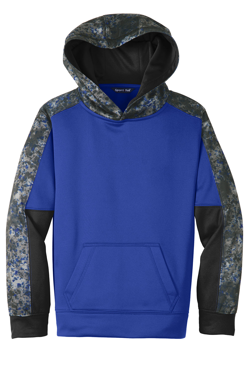 Sport-Tek YST231 Youth Sport-Wick Mineral Freeze Moisture Wicking Fleece Hooded Sweatshirt Hoodie True Royal Blue Flat Front