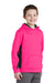 Sport-Tek YST235 Youth Sport-Wick Moisture Wicking Fleece Hooded Sweatshirt Hoodie Neon Pink/Black Model 3q