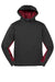 Sport-Tek YST239 Youth Sport-Wick CamoHex Moisture Wicking Fleece Hooded Sweatshirt Hoodie Black/Deep Red Flat Front