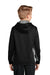 Sport-Tek YST239 Youth Sport-Wick CamoHex Moisture Wicking Fleece Hooded Sweatshirt Hoodie Black/Dark Smoke Grey Model Back