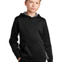 Sport-Tek Youth Sport-Wick CamoHex Moisture Wicking Fleece Hooded Sweatshirt Hoodie - Black/Dark Smoke Grey