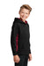 Sport-Tek YST239 Youth Sport-Wick CamoHex Moisture Wicking Fleece Hooded Sweatshirt Hoodie Black/Deep Red Model 3q