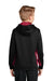 Sport-Tek YST239 Youth Sport-Wick CamoHex Moisture Wicking Fleece Hooded Sweatshirt Hoodie Black/Deep Red Model Back