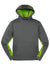 Sport-Tek YST239 Youth Sport-Wick CamoHex Moisture Wicking Fleece Hooded Sweatshirt Hoodie Dark Smoke Grey/Lime Shock Green Flat Front