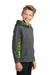 Sport-Tek YST239 Youth Sport-Wick CamoHex Moisture Wicking Fleece Hooded Sweatshirt Hoodie Dark Smoke Grey/Lime Shock Green Model 3q