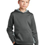 Sport-Tek Youth Sport-Wick CamoHex Moisture Wicking Fleece Hooded Sweatshirt Hoodie - Dark Smoke Grey/White