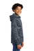 Sport-Tek YST240 Youth Sport-Wick CamoHex Moisture Wicking Fleece Hooded Sweatshirt Hoodie Dark Smoke Grey Model Side