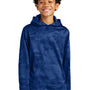 Sport-Tek Youth Sport-Wick CamoHex Moisture Wicking Fleece Hooded Sweatshirt Hoodie - True Royal Blue