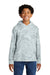 Sport-Tek YST240 Youth Sport-Wick CamoHex Moisture Wicking Fleece Hooded Sweatshirt Hoodie White Model Front