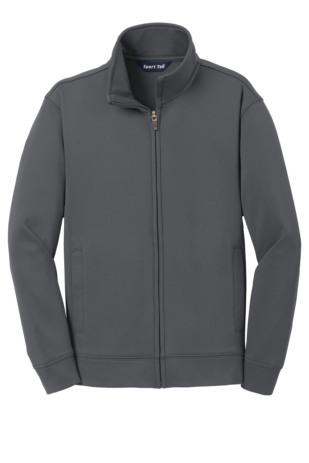 Sport-Tek YST241 Youth Sport-Wick Moisture Wicking Fleece Full Zip Sweatshirt Dark Smoke Grey Flat Front