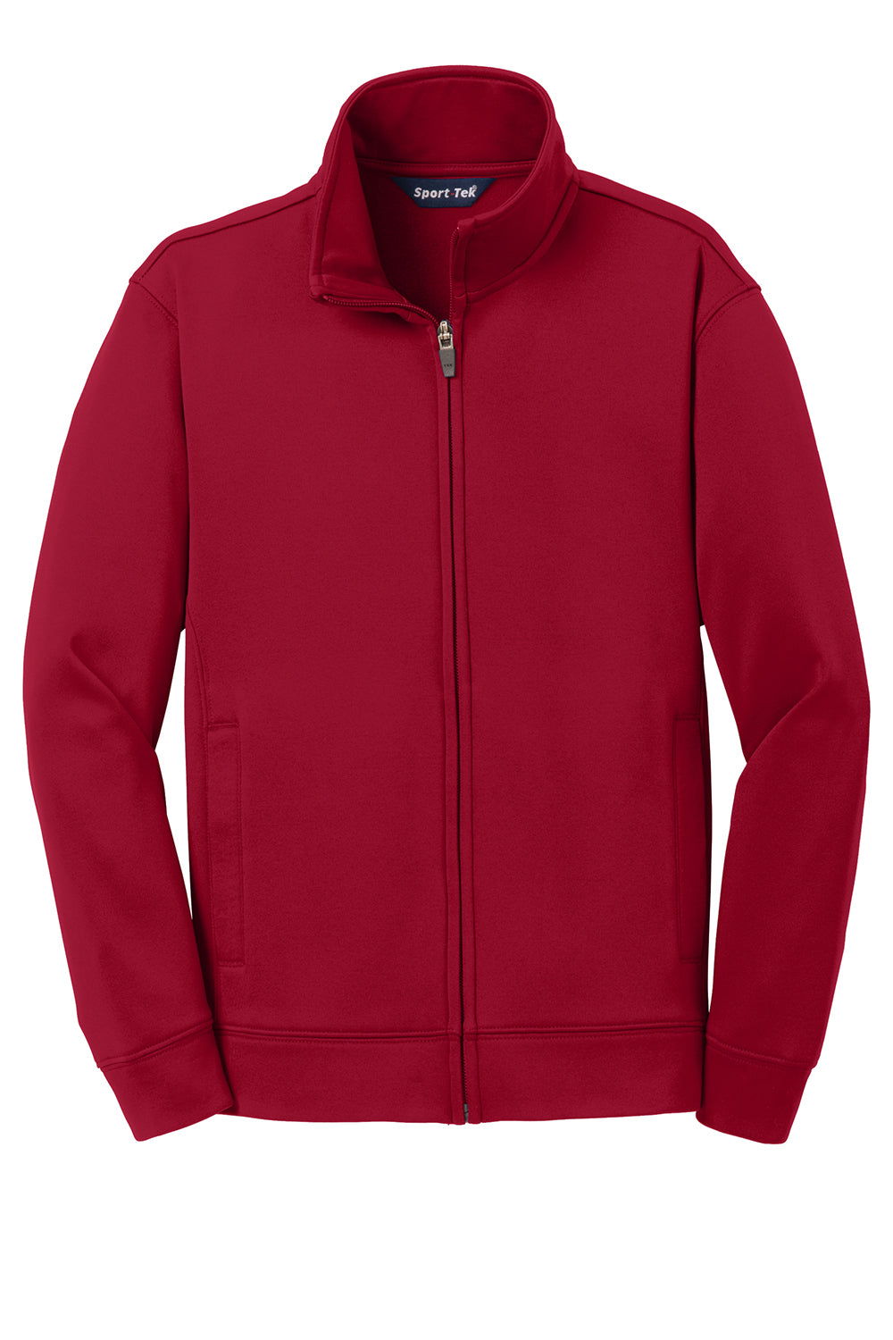 Sport-Tek YST241 Youth Sport-Wick Moisture Wicking Fleece Full Zip Sweatshirt Deep Red Flat Front