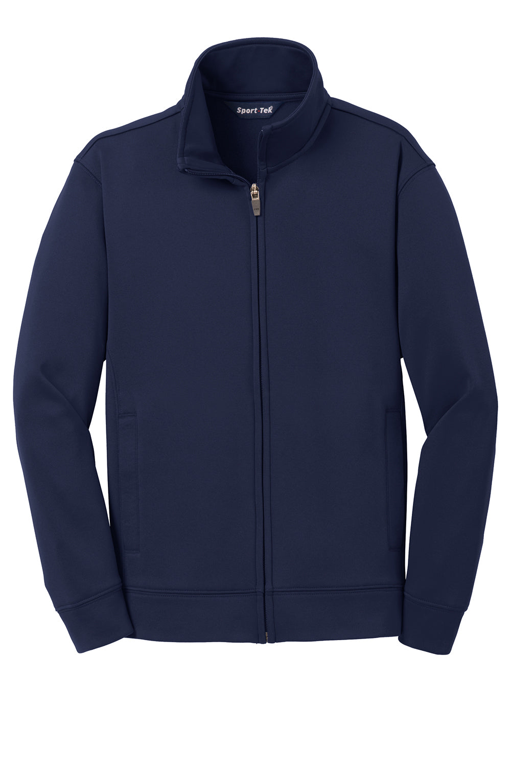 Sport-Tek YST241 Youth Sport-Wick Moisture Wicking Fleece Full Zip Sweatshirt Navy Blue Flat Front