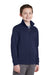 Sport-Tek YST241 Youth Sport-Wick Moisture Wicking Fleece Full Zip Sweatshirt Navy Blue Model 3q