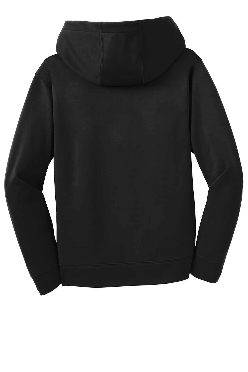 Sport-Tek YST244 Youth Sport-Wick Moisture Wicking Fleece Hooded Sweatshirt Hoodie Black Flat Back