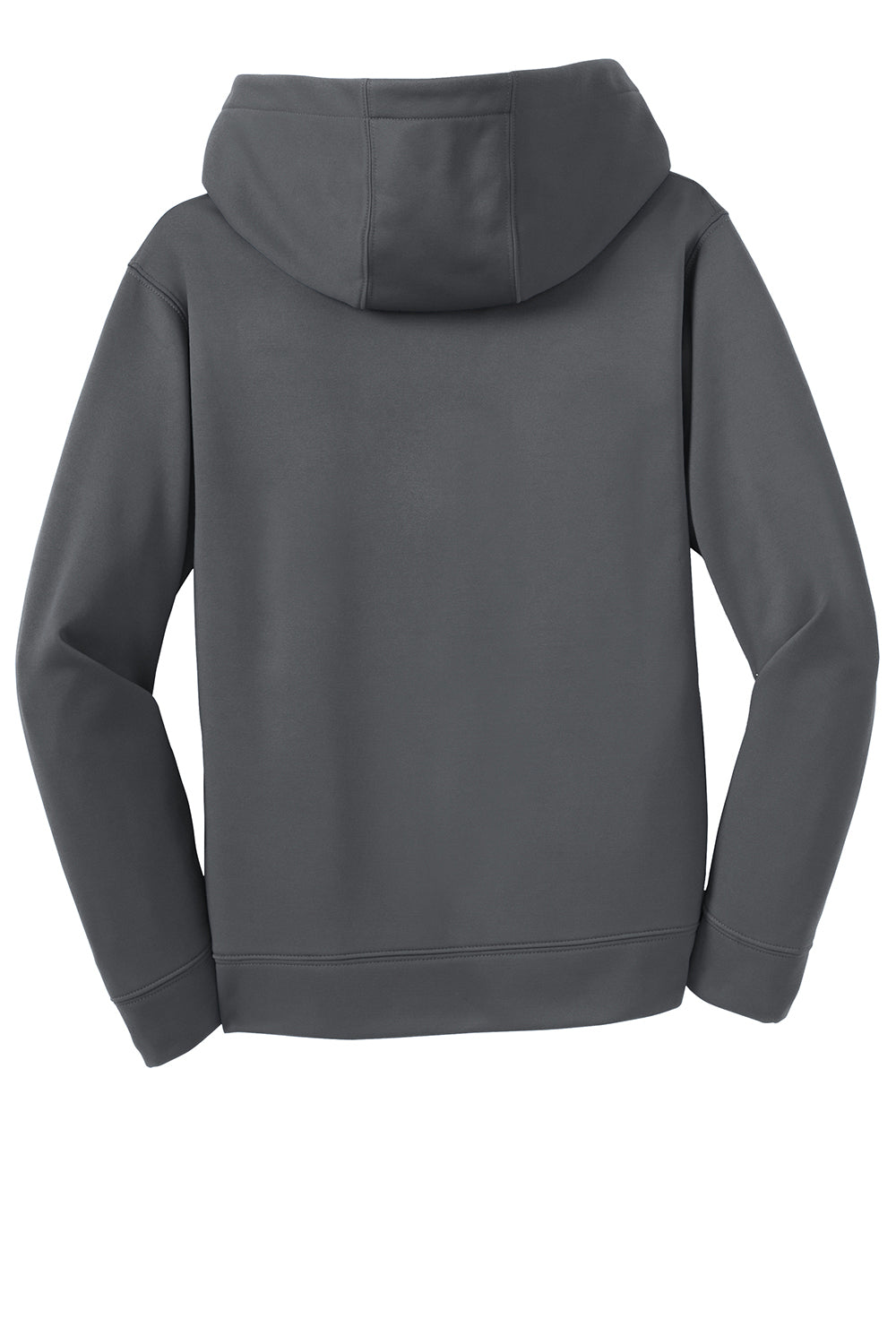 Sport-Tek YST244 Youth Sport-Wick Moisture Wicking Fleece Hooded Sweatshirt Hoodie Dark Smoke Grey Flat Back