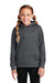 Sport-Tek YST244 Youth Sport-Wick Moisture Wicking Fleece Hooded Sweatshirt Hoodie Dark Smoke Grey Model Front